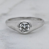 9k White Gold Diamond Signet Ring