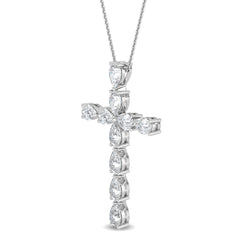 Pear Cut Lab Grown Diamond Cross Pendant