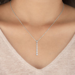 Round Lab Grown Diamond Drop Necklace