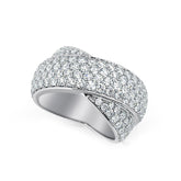 Multi Row Diamond Crossover Ring