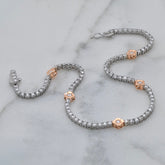 18k White & Rose Gold Diamond ‘Clover’ Tennis Bracelet
