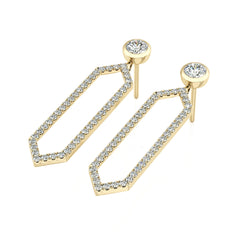 Diamond Hexagon Drop Earrings