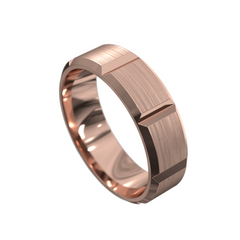 Men's Beveled Edge Brick Wedding Ring
