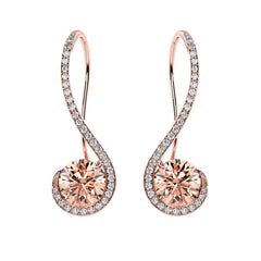 Morganite & Diamond Drop Earrings