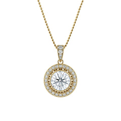 Diamond Milgrain Halo Pendant