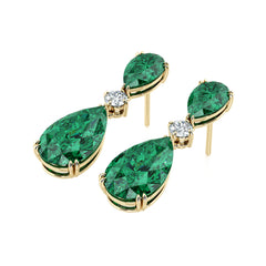 Emerald & Diamond Drop Earrings