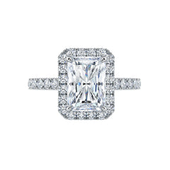 Radiant Cut Diamond Halo Engagement Ring