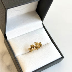 Solid 9k Yellow Gold 'Zig Zag' Ring