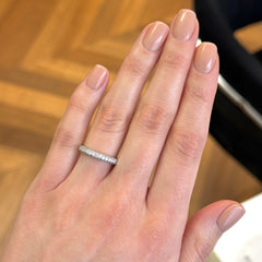 Platinum Stackable Pave Diamond Ring