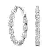 Pear Cut Lab Grown Diamond Hoop Earrings