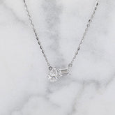 18k Pear Shape & Emerald Cut Diamond Necklace