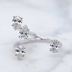 Asymmetrical Diamond Dress Ring