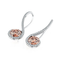 Morganite & Diamond Drop Earrings