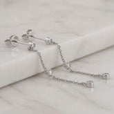 Delicate White Gold Diamond Drop Earrings