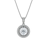 Diamond Milgrain Halo Pendant