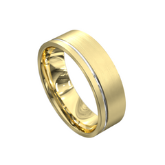 Men's Flat Grooved Wedding Ring