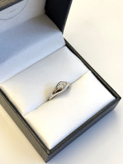 9k White Gold Diamond Signet Ring