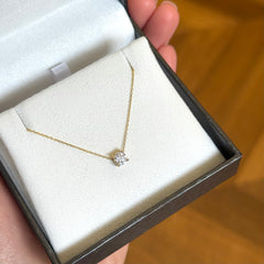 Yellow Gold Lab Grown Diamond Solitaire Necklace
