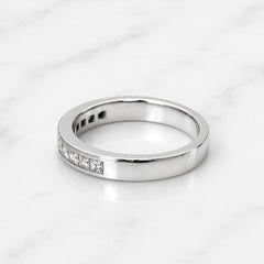18k White Gold Stackable Princess Cut Diamond Ring