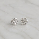 Natural Diamond Cluster Stud Earrings — 1.00ct