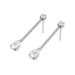 Pear Shaped Diamond Drop Earrings
