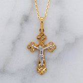 Two Tone Gold Orthodox Cross
