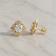 Vintage Diamond Stud Earrings