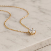 Yellow Gold Lab Grown Diamond Solitaire Necklace