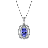 Tanzanite & Diamond Halo Pendant