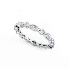 Marquise & Round Diamond Wedding Ring