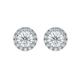 Round Diamond Halo Stud Earrings