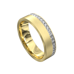 Men's Brushed Finish Diamond Wedding Ring