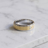 Men's Two Tone Diamond Wedding Ring