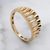 9k Yellow Gold Fluted Dress Ring