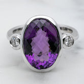 Amethyst & Diamond Cocktail Ring