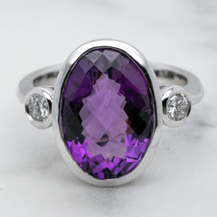 Amethyst & Diamond Cocktail Ring