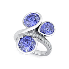 Tanzanite & Diamond Trilogy Ring