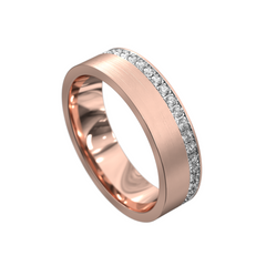 Men's Brushed Finish Diamond Wedding Ring