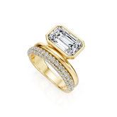 East West Emerald Cut Lab Grown Diamond Engagement Ring