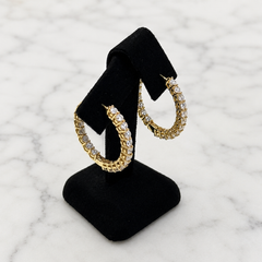 Yellow Gold Inside-Out Lab Grown Diamond Hoops - 2.70ct
