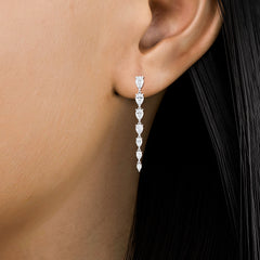 Pear Cut Lab Grown Diamond Drop Earrings