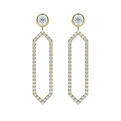 Diamond Hexagon Drop Earrings