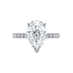 Pear Shape Diamond Solitaire Engagement Ring