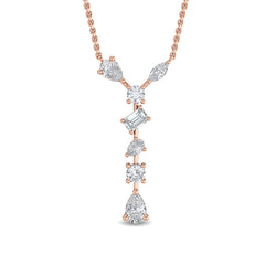 Multi Shape Lab Grown Diamond Drop Necklace