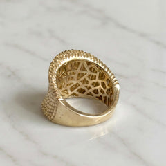 9k Yellow Gold Textured Concave Ring