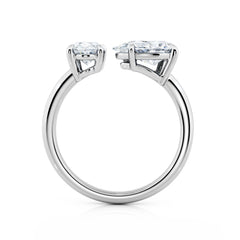 Two Stone Oval & Pear Diamond Engagment Ring