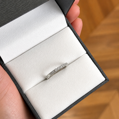 18k White Gold Stackable Milgrain Bezel Set Diamond Ring
