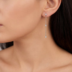 Delicate White Gold Diamond Drop Earrings