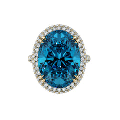 London Blue Topaz & Diamond Cocktail Ring