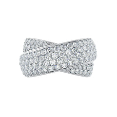 Multi Row Diamond Crossover Ring